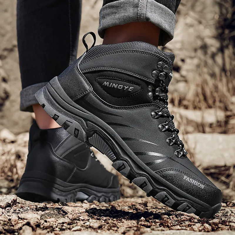 MUSNODO Thermal Cushioning Slip Resistant Short Snow Boots Men's-4