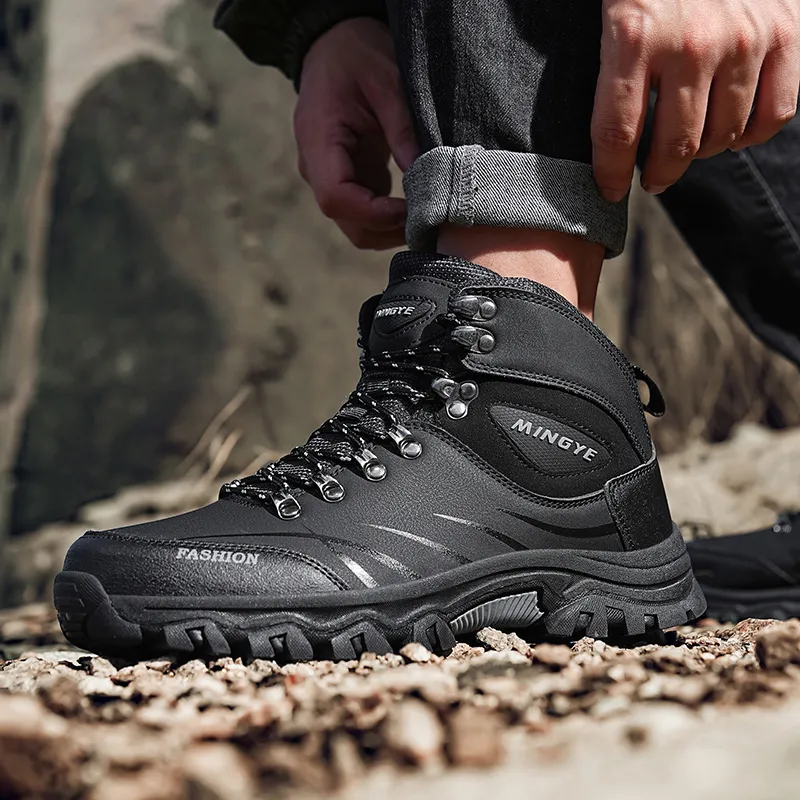 MUSNODO Thermal Cushioning Slip Resistant Short Snow Boots Men's-5