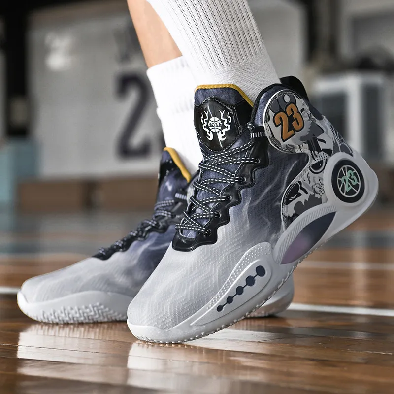 MUSNODO Shock Absorbers With Slip Resistant And Abrasion Resistant Properties High Top Basketball Shoes Unisex-11