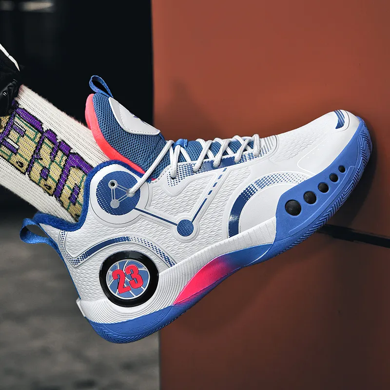 MUSNODO Cushioning, Slip Resistant, Abrasion Resistant, Breathable, Coverage, Rebound Mid Top Basketball Shoes Unisex-30