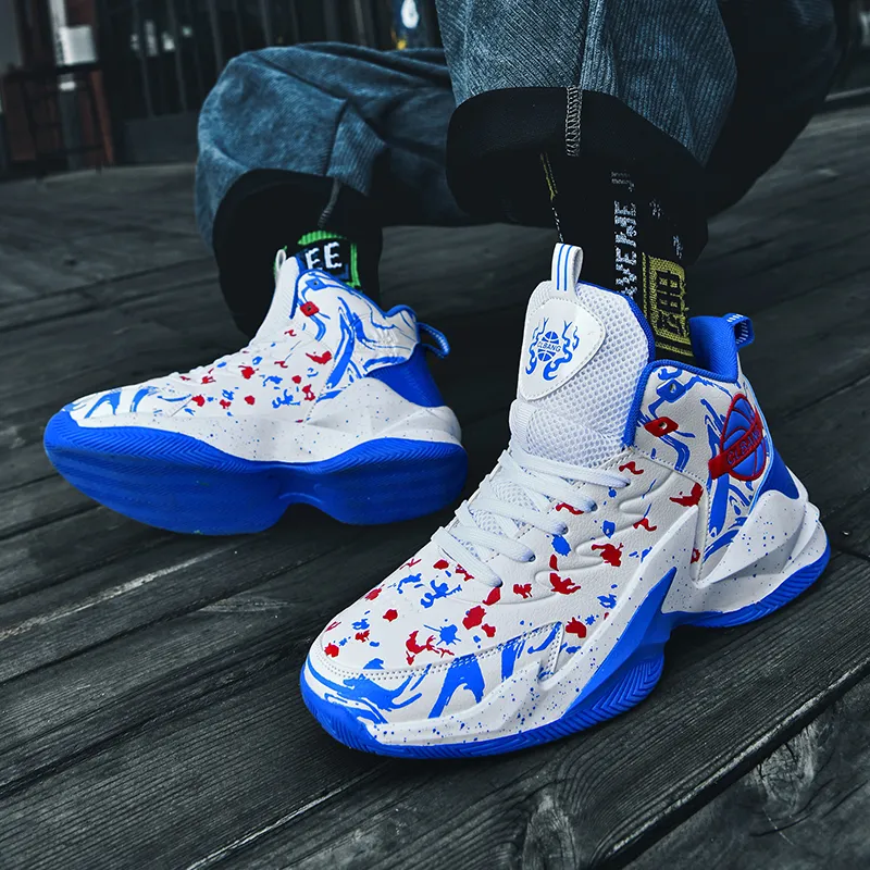 MUSNODO Thermal Coverage Rebound Abrasion Resistant High Top Basketball Shoes Unisex-35