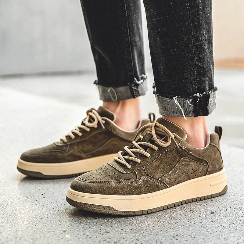 MUSNODO Skateboard Shoes Men Low Top Brown/Beige/Dark Coffee-10