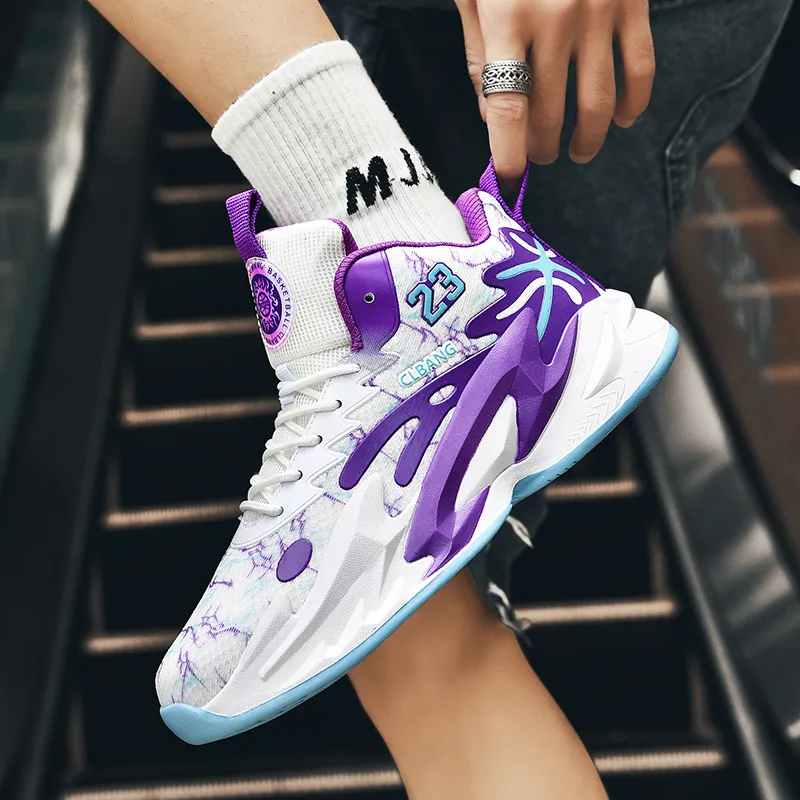 MUSNODO Cushioning, Slip Resistant, Abrasion Resistant, Breathable, Coverage, Rebound Mid Top Basketball Shoes Unisex-4