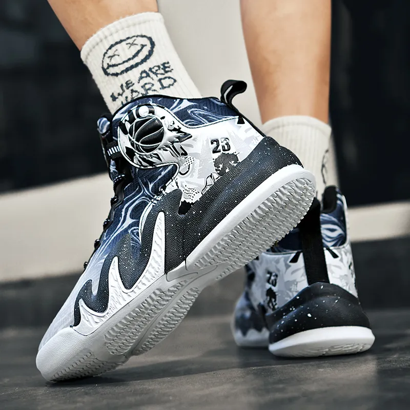 MUSNODO Shock Absorbers Slip Resistant, Abrasion Resistant, Breathable Mid Top Basketball Shoes Men's-45