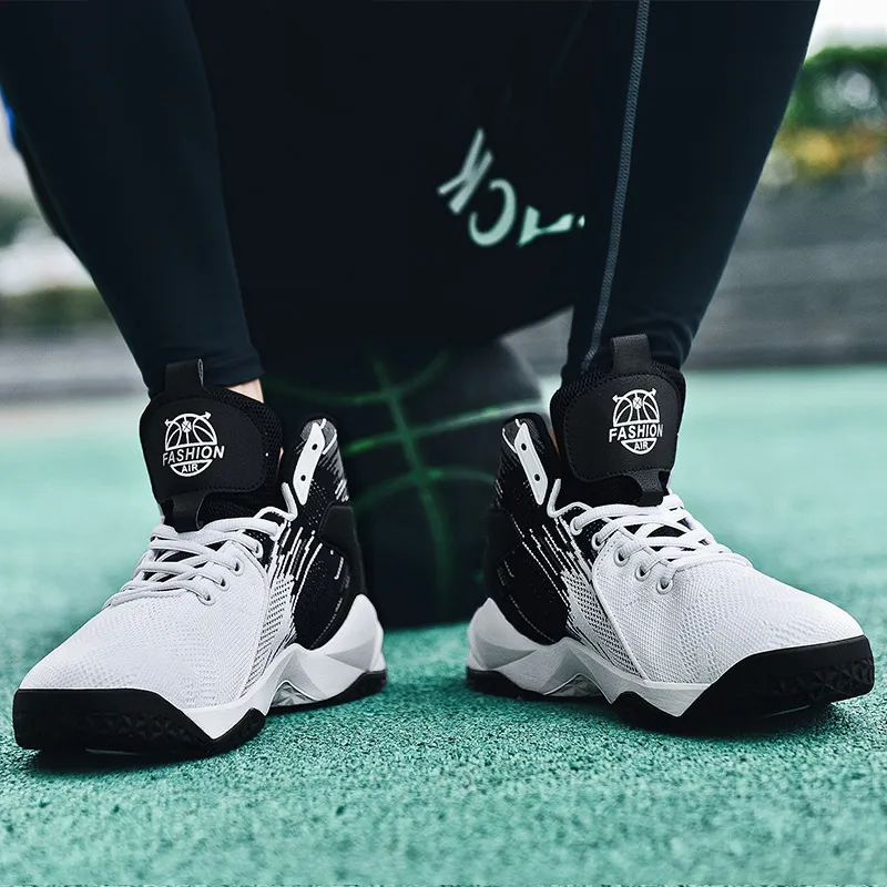 MUSNODO Shock Absorbers With Slip Resistant And Abrasion Resistant Properties High Top Basketball Shoes Unisex-10