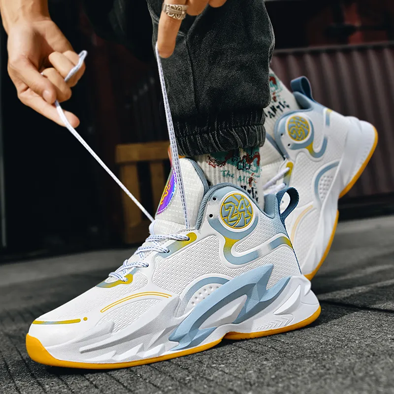 MUSNODO Cushioning, Slip Resistant, Abrasion Resistant, Breathable, Coverage, Rebound Mid Top Basketball Shoes Unisex-4