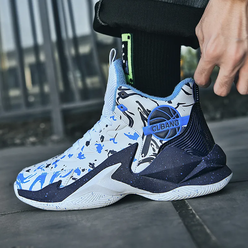MUSNODO Thermal Coverage Rebound Abrasion Resistant High Top Basketball Shoes Unisex-28