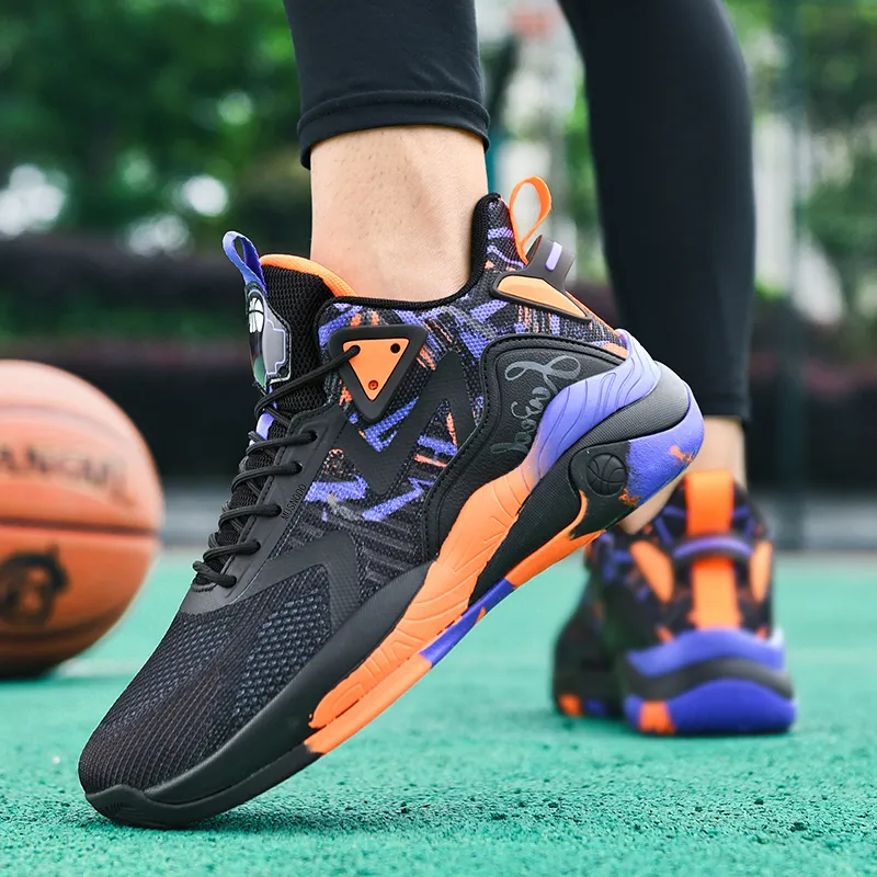 MUSNODO Cushioning, Slip Resistant, Abrasion Resistant, Breathable, Support, Rebound Mid Top Basketball Shoes Men's-3