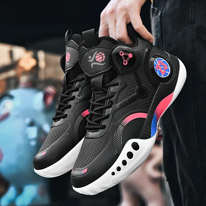 MUSNODO Cushioning, Slip Resistant, Abrasion Resistant, Breathable, Coverage, Rebound Mid Top Basketball Shoes Unisex-45