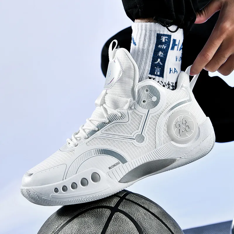 MUSNODO Cushioning, Slip Resistant, Abrasion Resistant, Breathable, Coverage, Rebound Mid Top Basketball Shoes Unisex-4