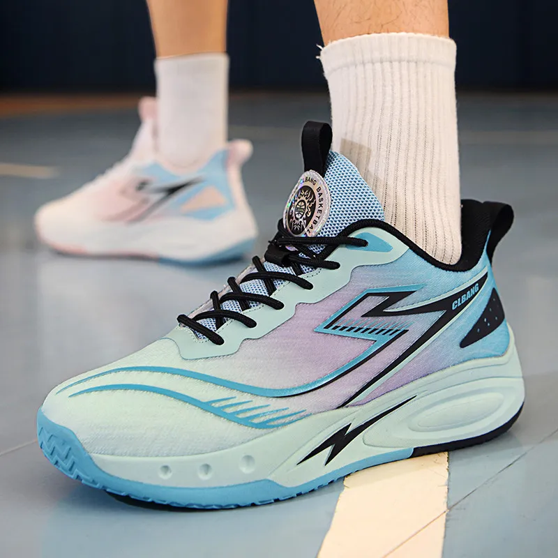 MUSNODO Shock Absorbers Slip Resistant Breathable Low Top Basketball Shoes Unisex-32