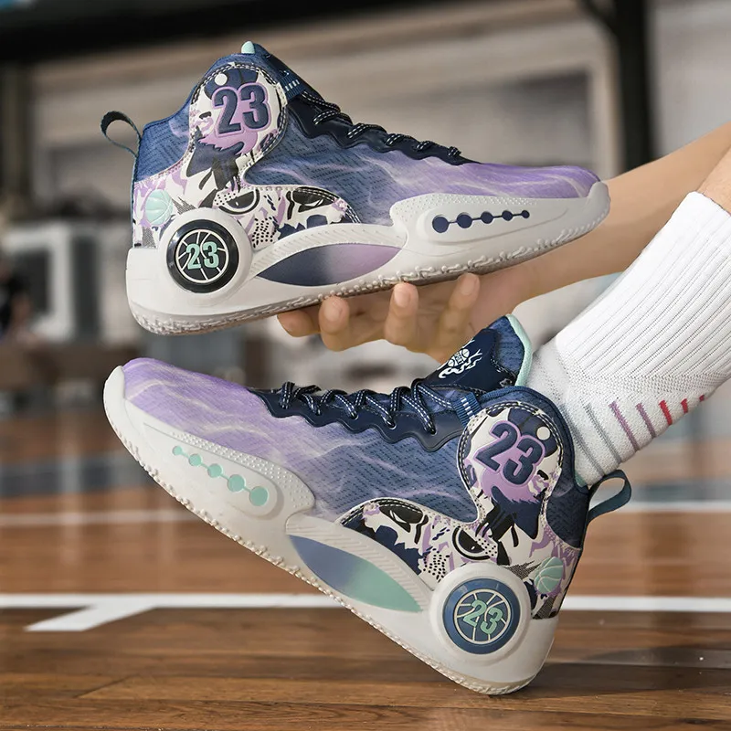 MUSNODO Shock Absorbers With Slip Resistant And Abrasion Resistant Properties High Top Basketball Shoes Unisex-23
