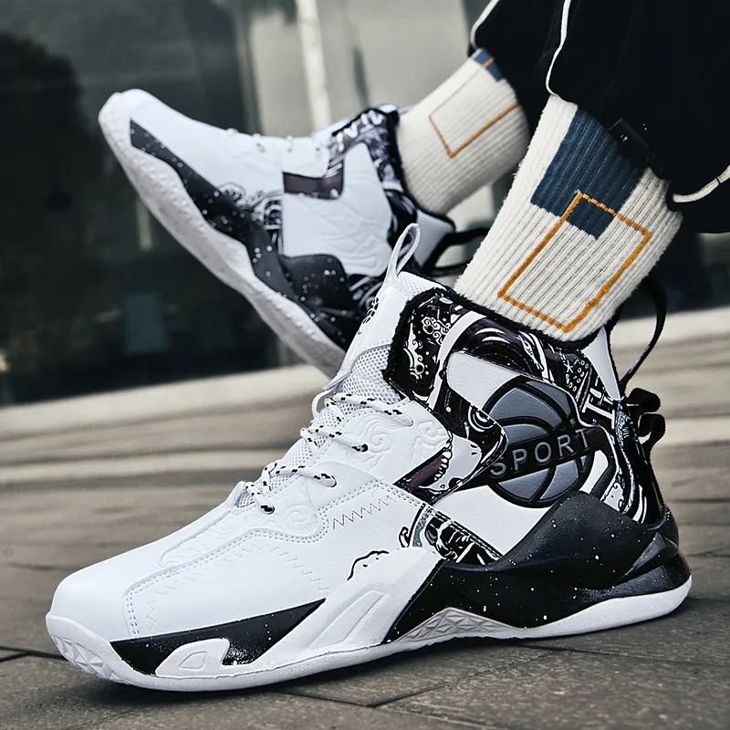 MUSNODO Thermal Cushioning Abrasion Resistant Slip Resistant High Top Basketball Shoes Unisex-28