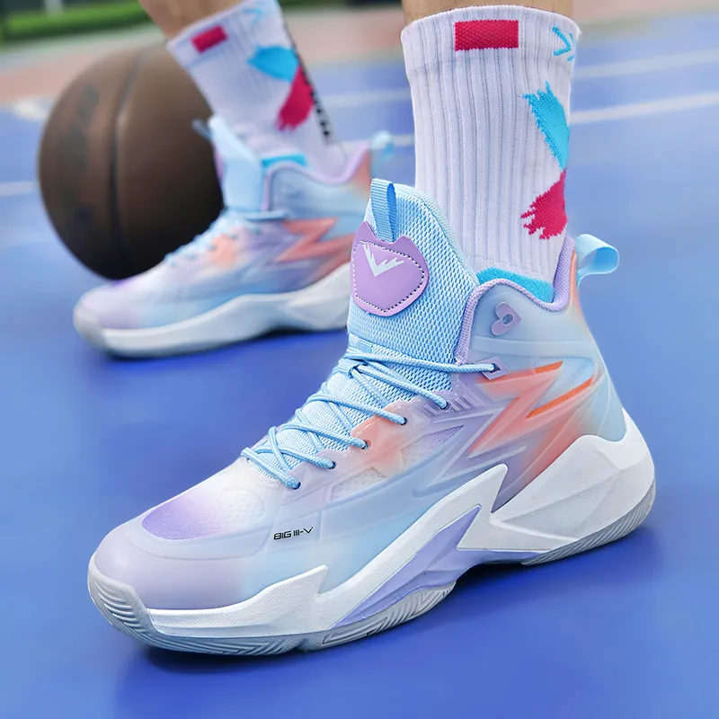 MUSNODO Shock Absorbers With Slip Resistant And Abrasion Resistant Properties High Top Basketball Shoes Unisex-16