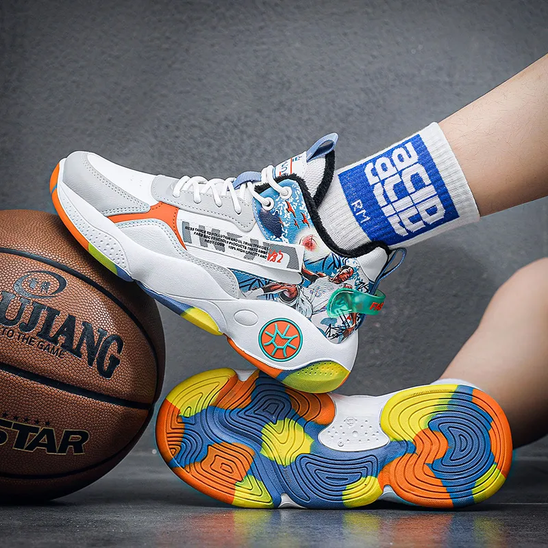 MUSNODO Cushioning, Slip Resistant, Abrasion Resistant, Breathable, Coverage, Support Mid Top Basketball Shoes Men's-16