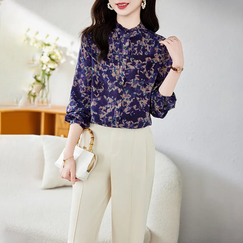 To The West Shirt Women's Purple Small Floral-4