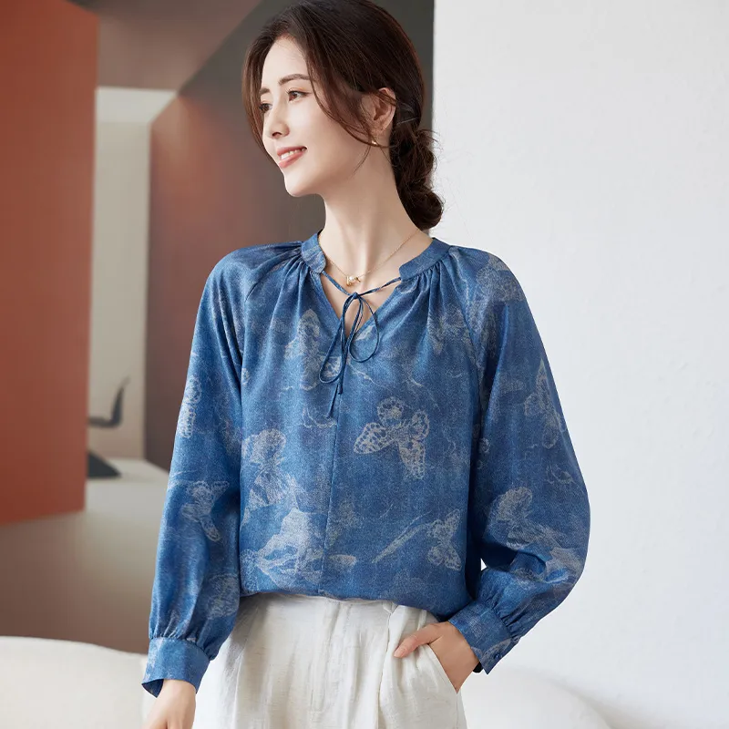 To The West Shirt Women's Denim Blue-4