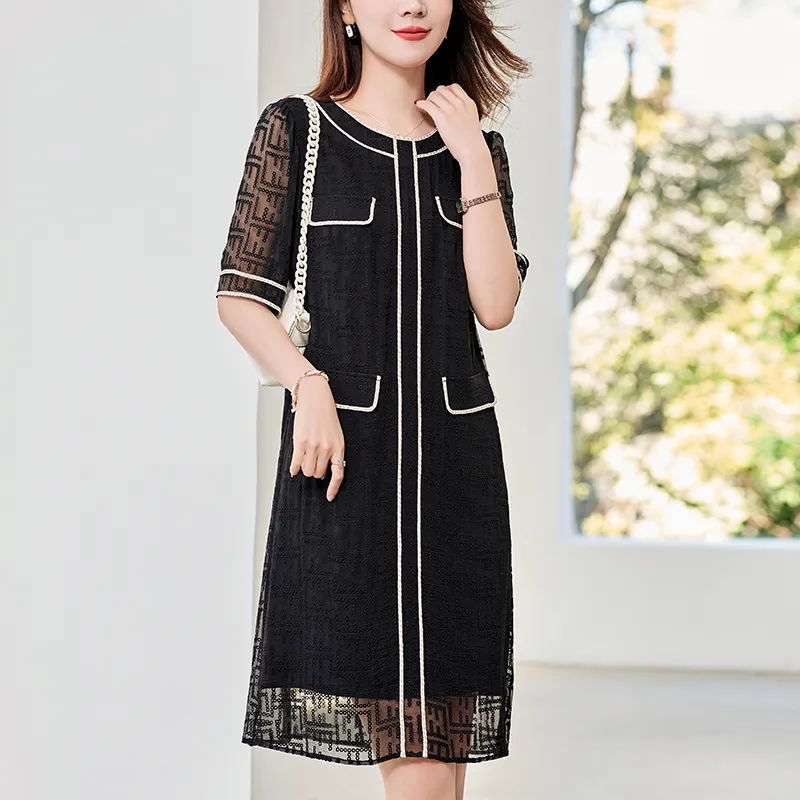 To The West Short Sleeved Dresses Women's Black-3