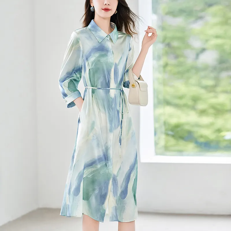 To The West SS24 Long Sleeved Dresses Women's Green-5