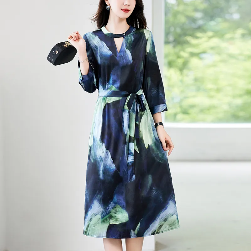 To The West Long Sleeved Dresses Women's Navy Blue-4
