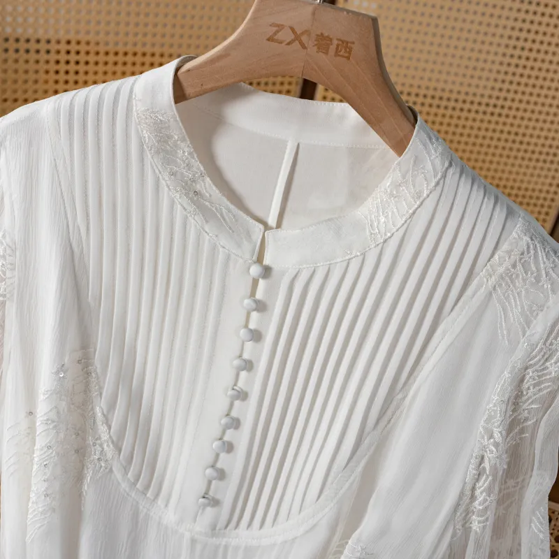 To The West Long Sleeved Dresses Women's White-2