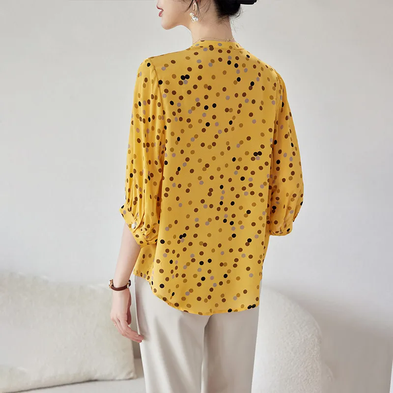 To The West SS24 Shirt Women's Yellow Base With Dots-6