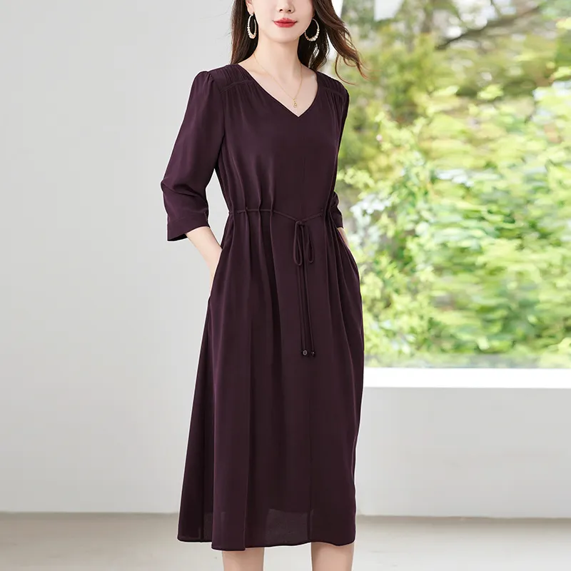 To The West Long Sleeved Dresses Women's Maroon-7