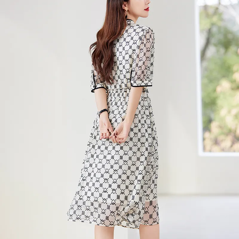 To The West Short Sleeved Dresses Women's Beige-2