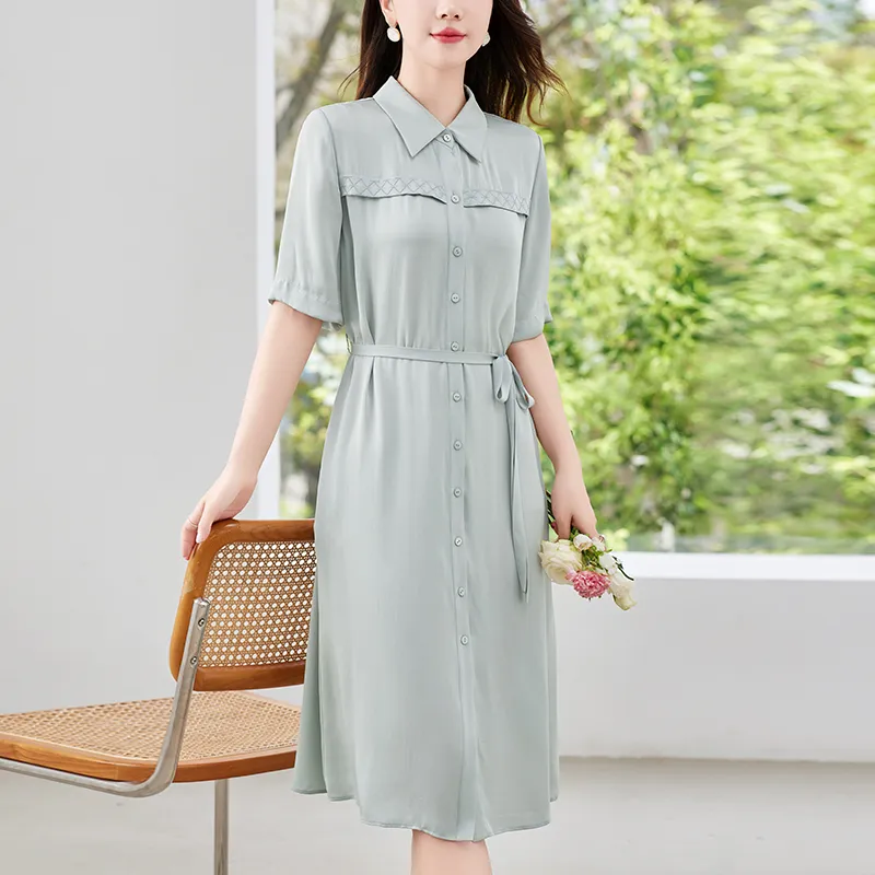To The West Short Sleeved Dresses Women's Haze Blue-2