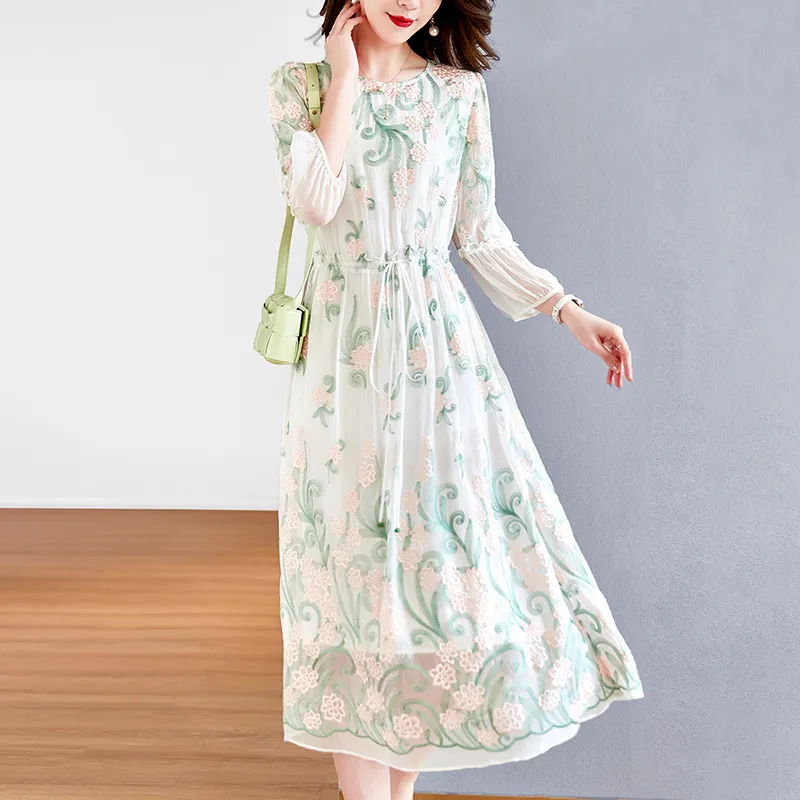 To The West Long Sleeved Dresses Women's White-4