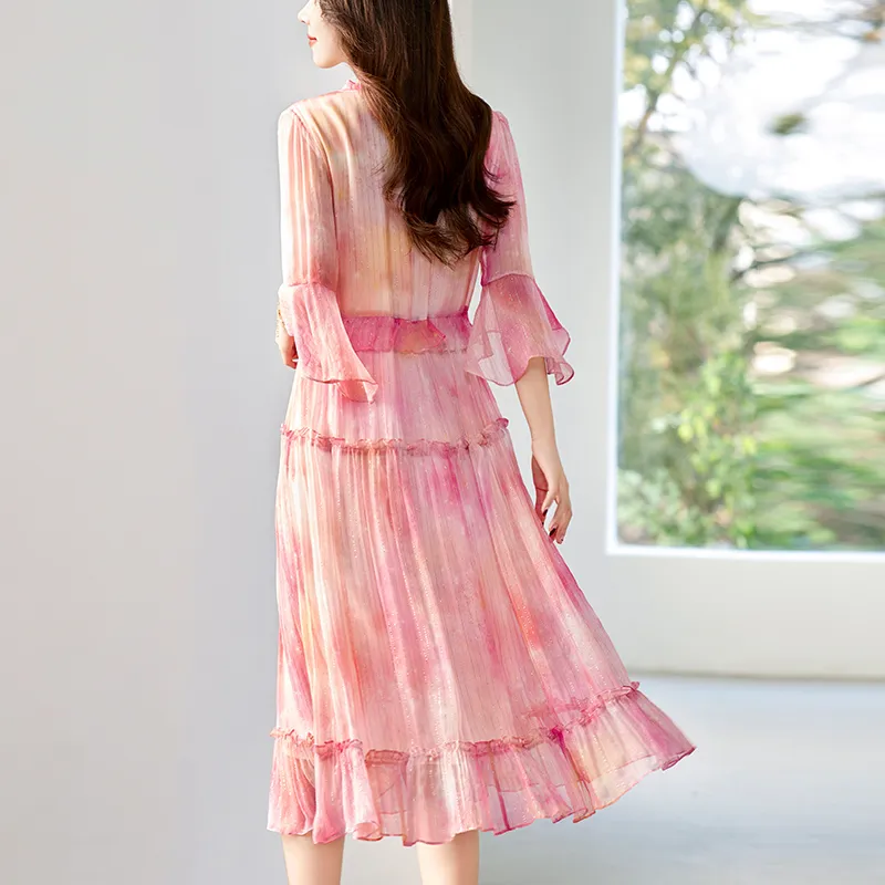 To The West Long Sleeved Dresses Women's Pink-7