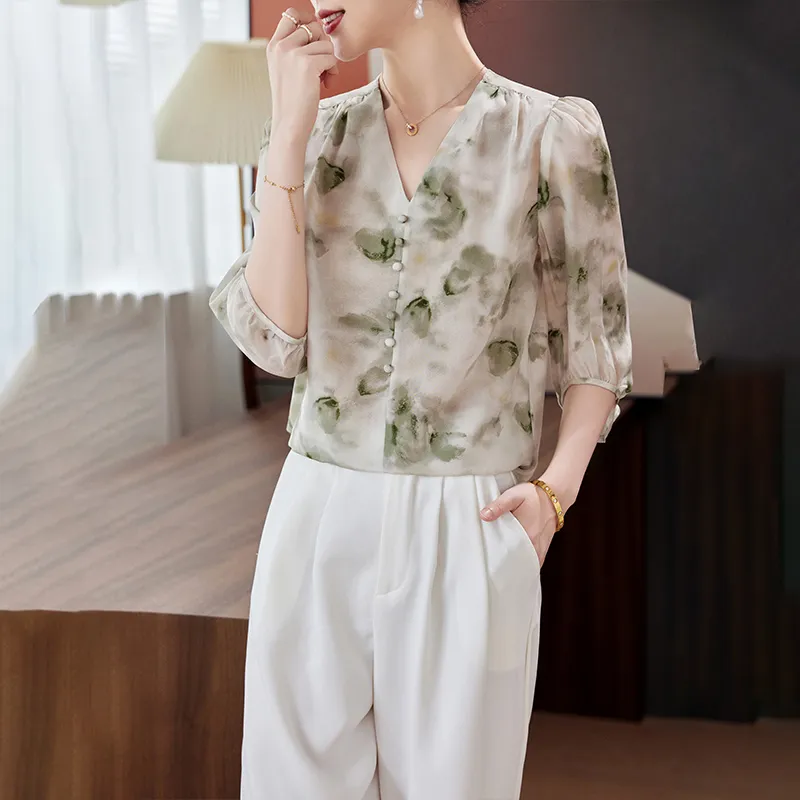 To The West Shirt Women's Washed Light Green-3