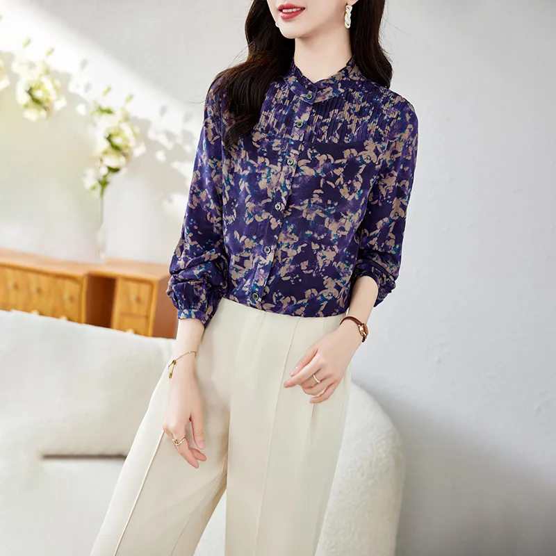 To The West Shirt Women's Purple Small Floral-6