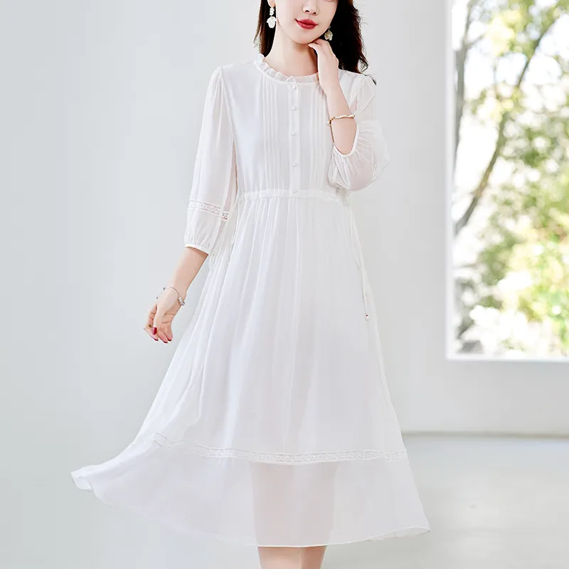 To The West Long Sleeved Dresses Women's White-3