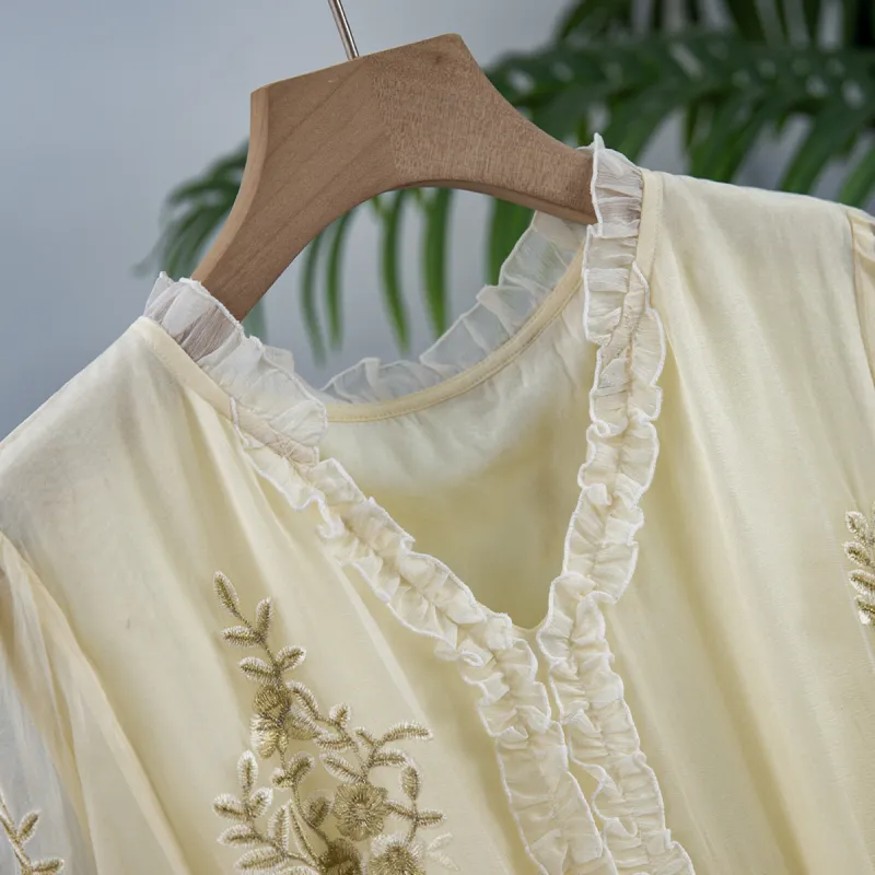 To The West Long Sleeved Dresses Women's Yellow-5
