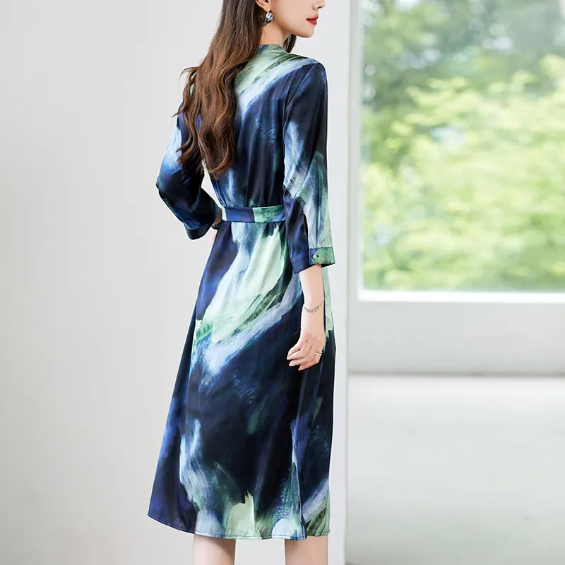 To The West Long Sleeved Dresses Women's Navy Blue-7
