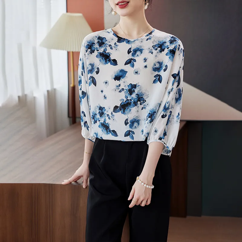 To The West Shirt Women's Ink Wash Flowers-2