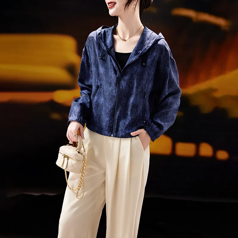 To The West Cropped Coats Women's Denim-6