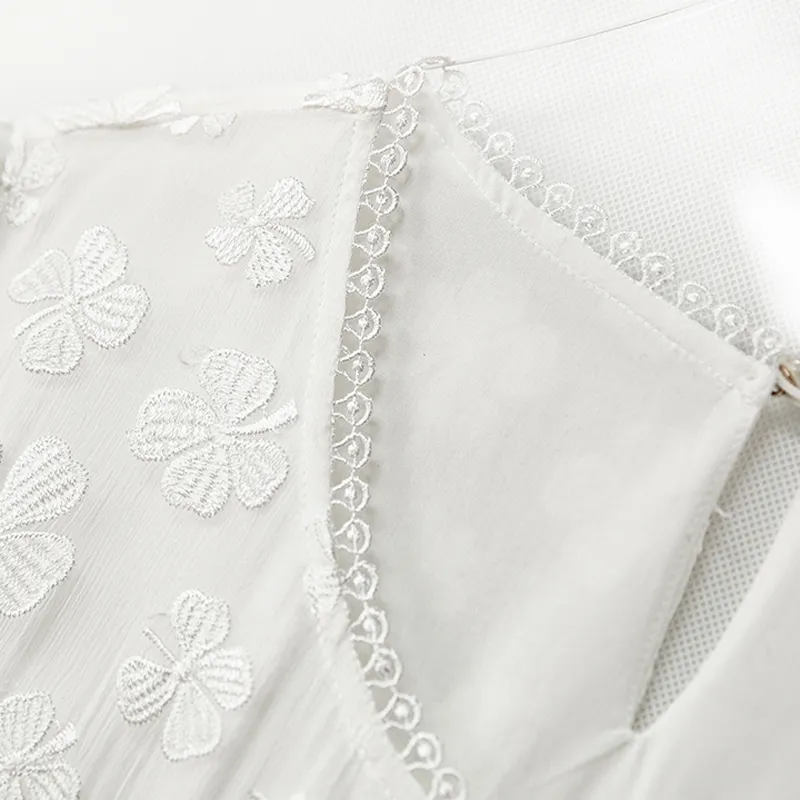 To The West Short Sleeved Dresses Women's White-2