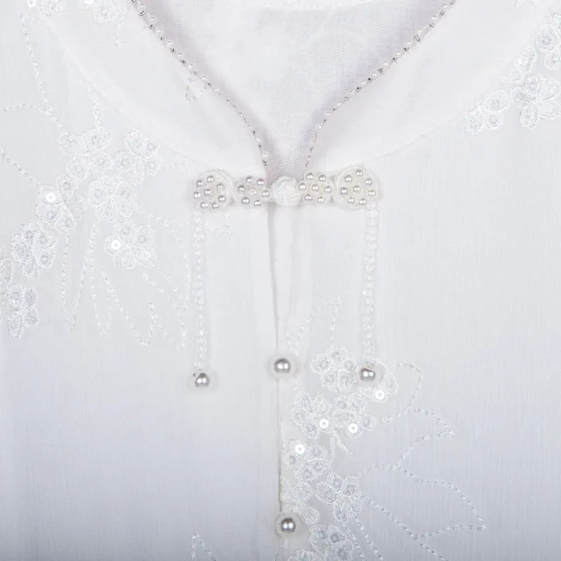 To The West Long Sleeved Dresses Women's White-4