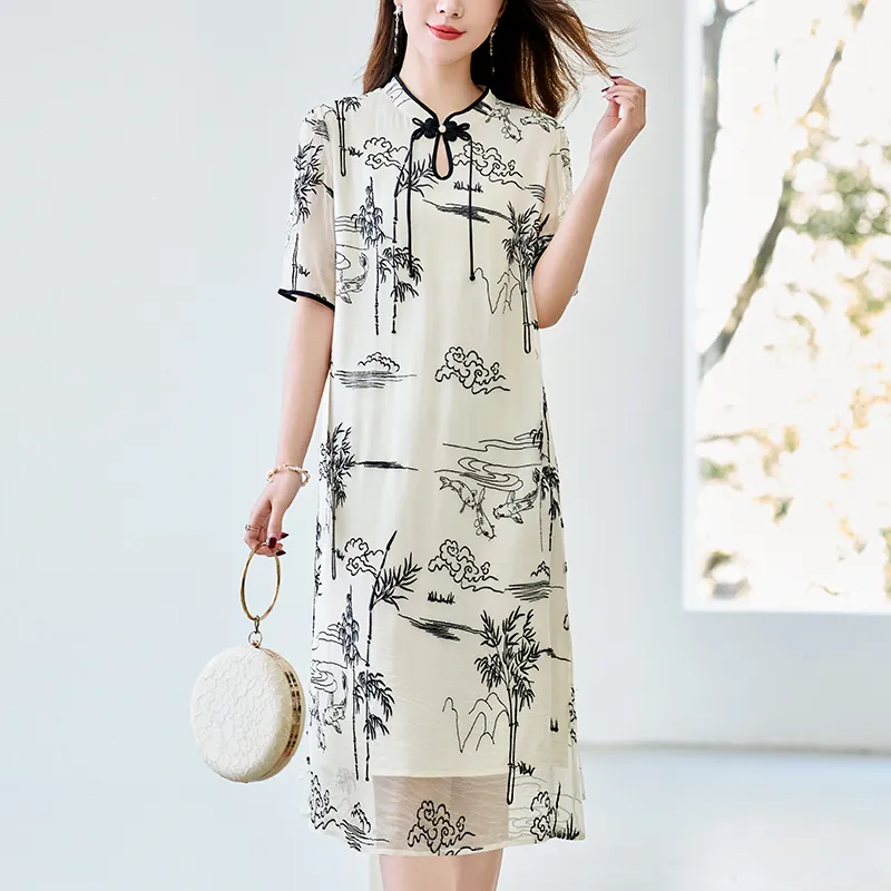 To The West SS24 Short Sleeved Dresses Women's Beige-3