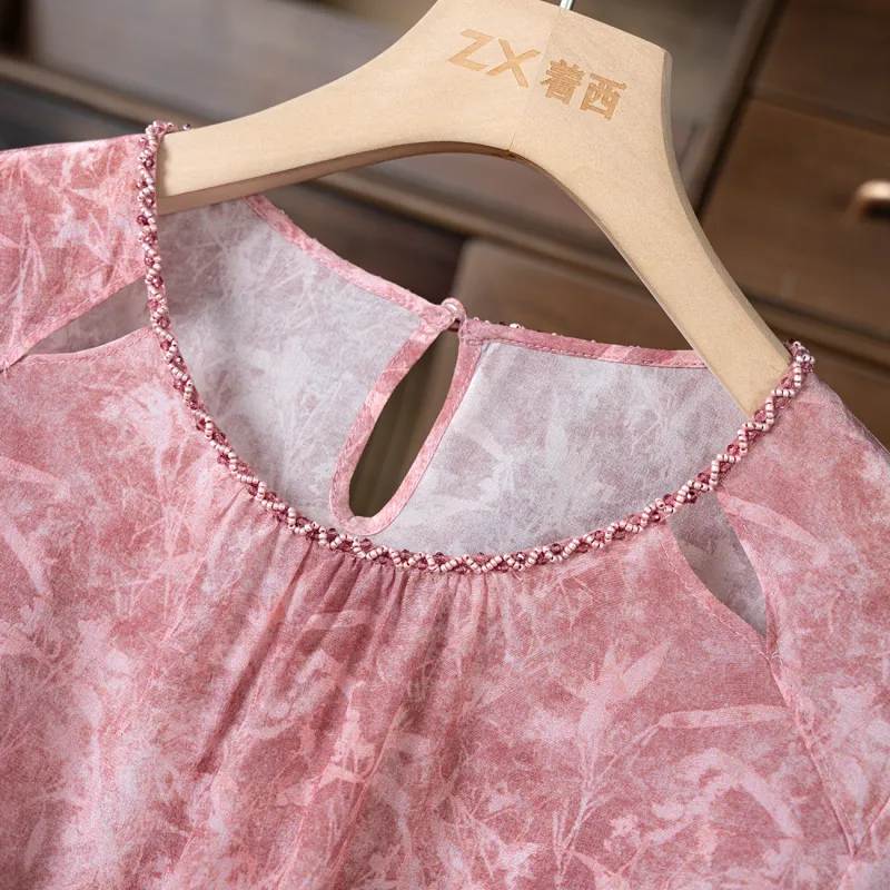 To The West Short Sleeved Dresses Women's Peach Pink-3
