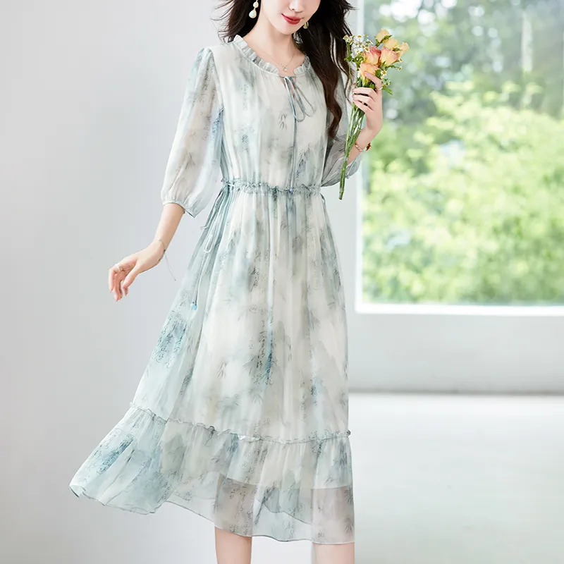To The West Long Sleeved Dresses Women's Green-2
