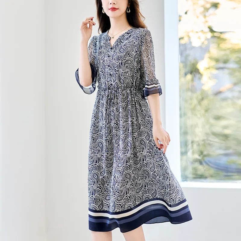 To The West Short Sleeved Dresses Women's Navy Blue-2