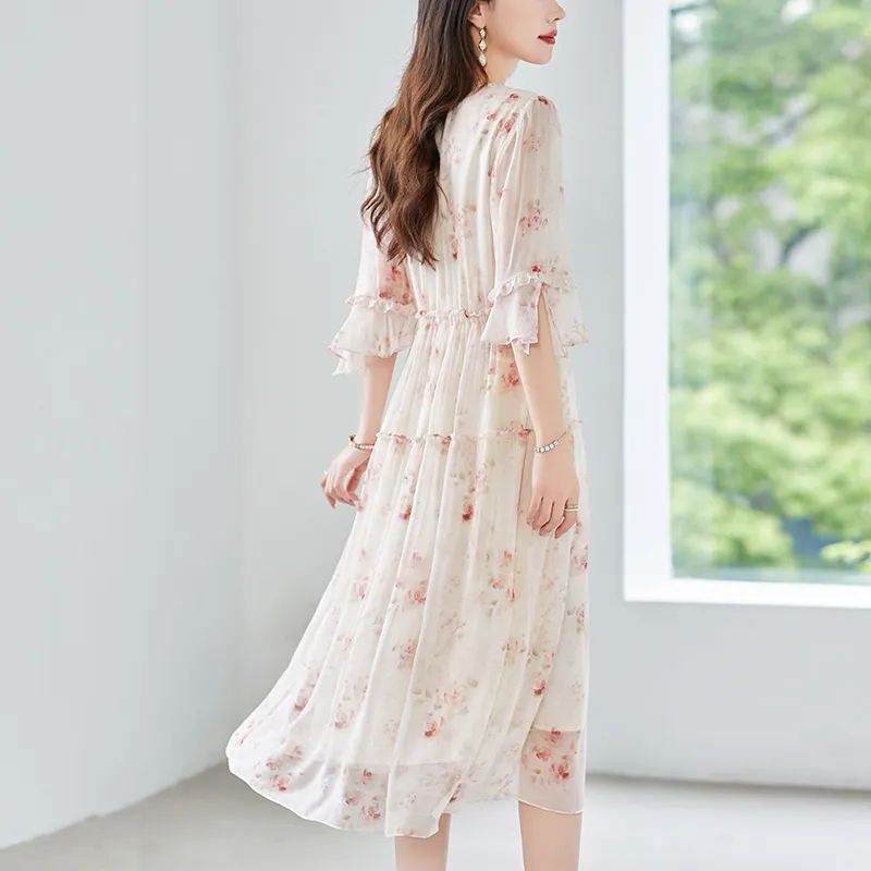 To The West Long Sleeved Dresses Women's Pink-8