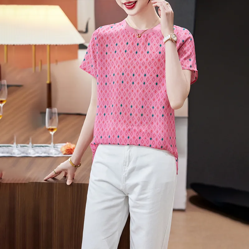 To The West Shirt Women's Pink Check-4