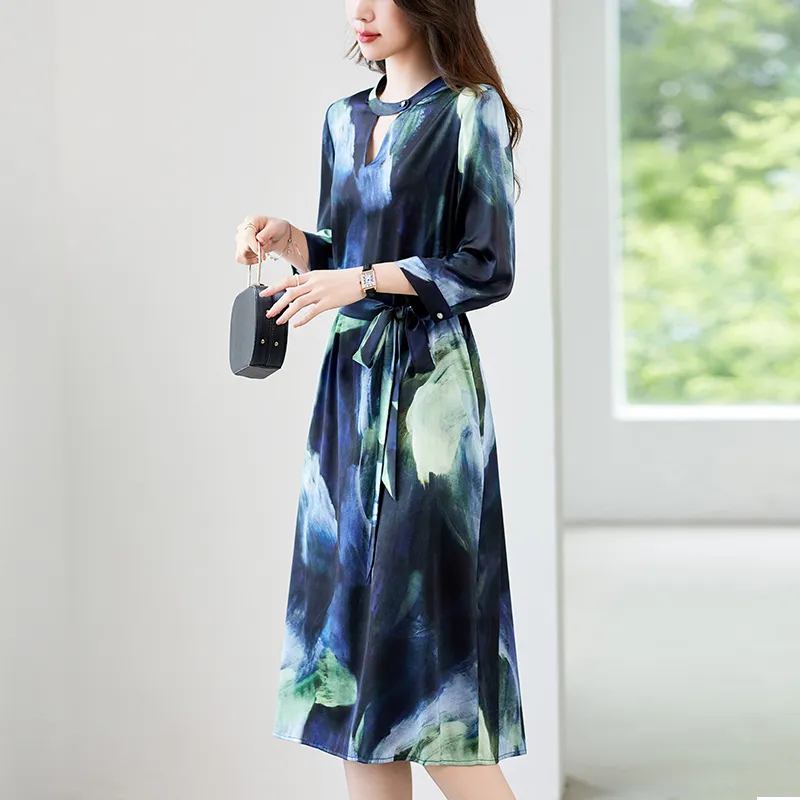 To The West Long Sleeved Dresses Women's Navy Blue-5