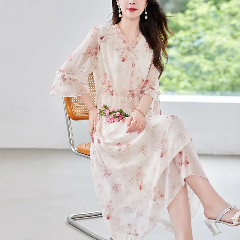 To The West Long Sleeved Dresses Women's Pink-6