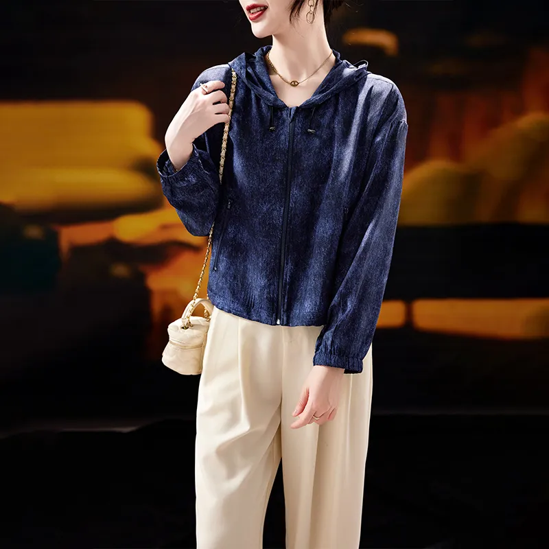 To The West Cropped Coats Women's Denim-5