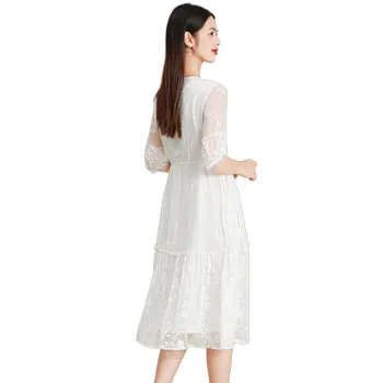 To The West Short-Sleeved Dresses Women's White